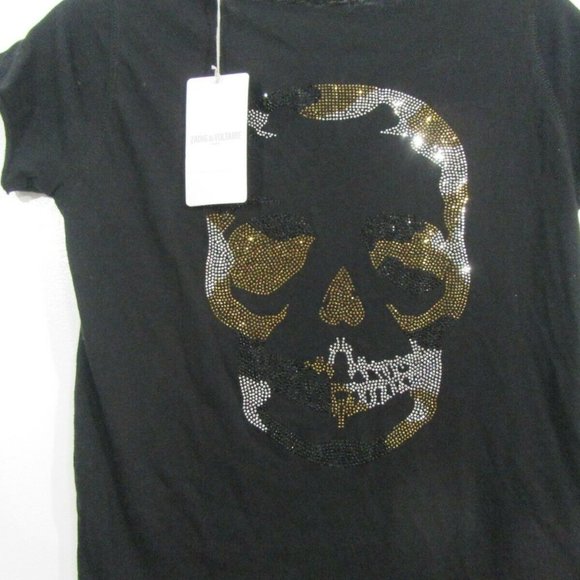 Zadig & Voltaire Skull On Back Compfy Black Top - Picture 2 of 7